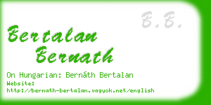 bertalan bernath business card